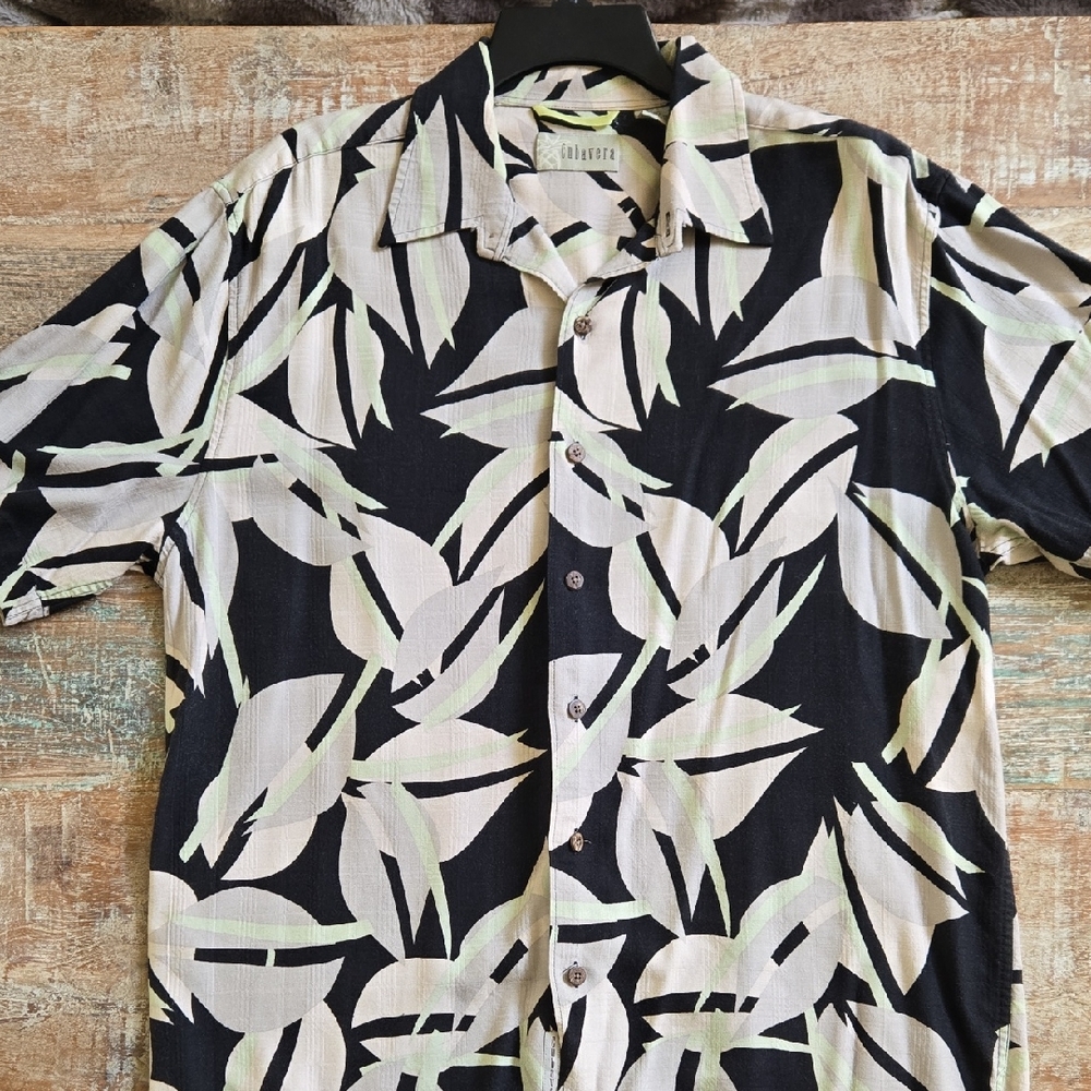 CUBAVERA Tropical Button-down Shirt Mens LG  EUC.  (MSTR C)